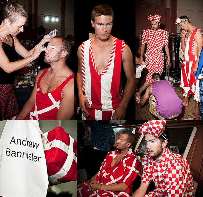 Backstage at Andrew Bannister Runway Show