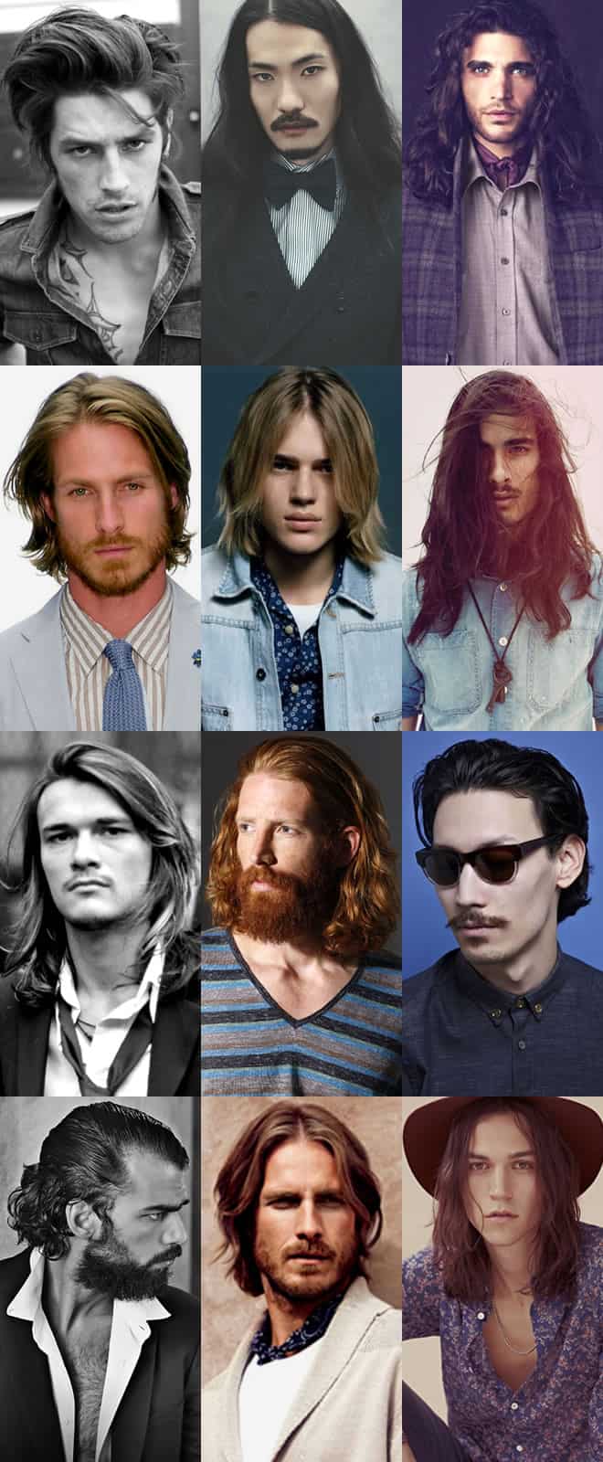 Men's Long Hair Lookbook Images