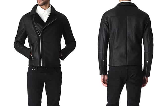 HUNTER GATHER Sheepskin biker jacket