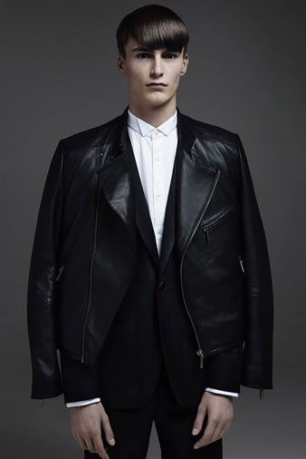 Topman Lux - Black Leather Biker Jacket