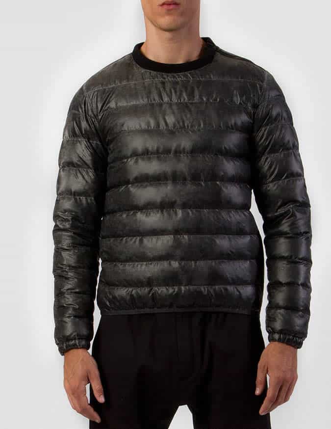 Isaora Grey Garment Dyed Down Crew Pullover