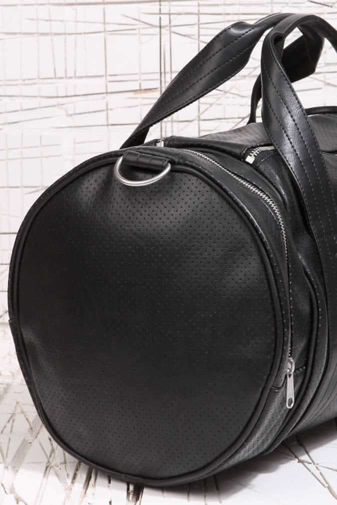 Fred Perry Black Perforated Barrel Bag