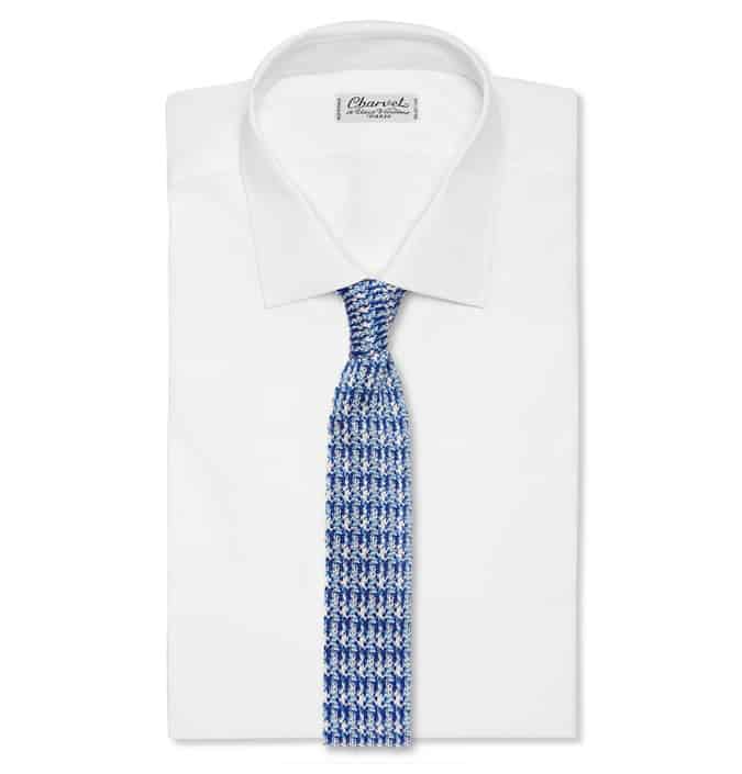 Etro Patterned Knitted Silk Tie