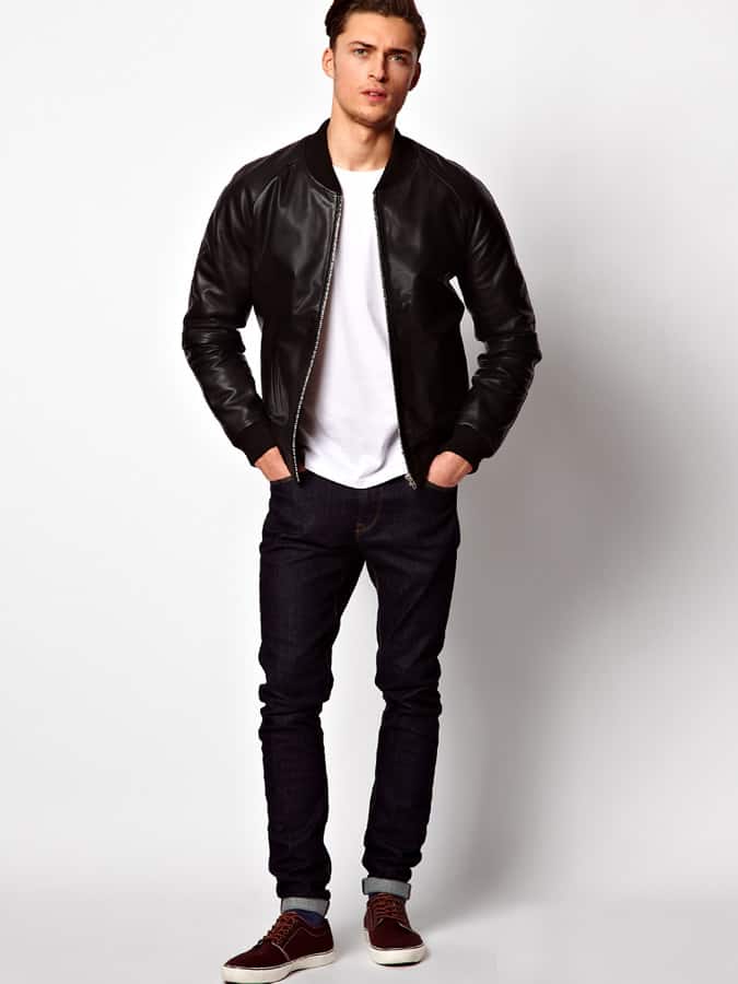 ASOS Leather Bomber Jacket