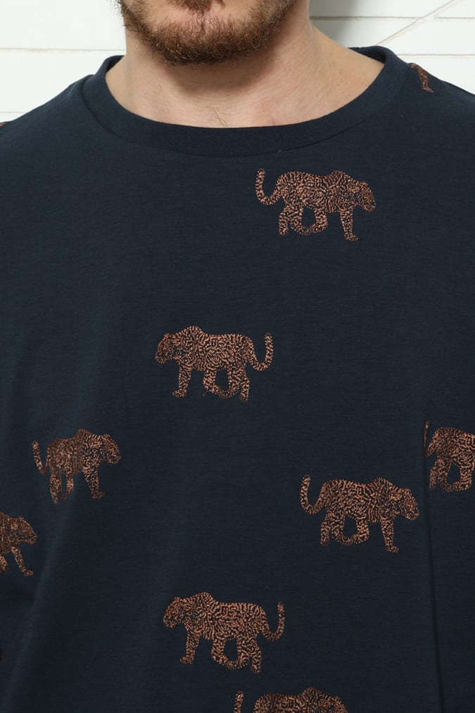 Anerkjendt Oliver Leopard Embroidered Sweater