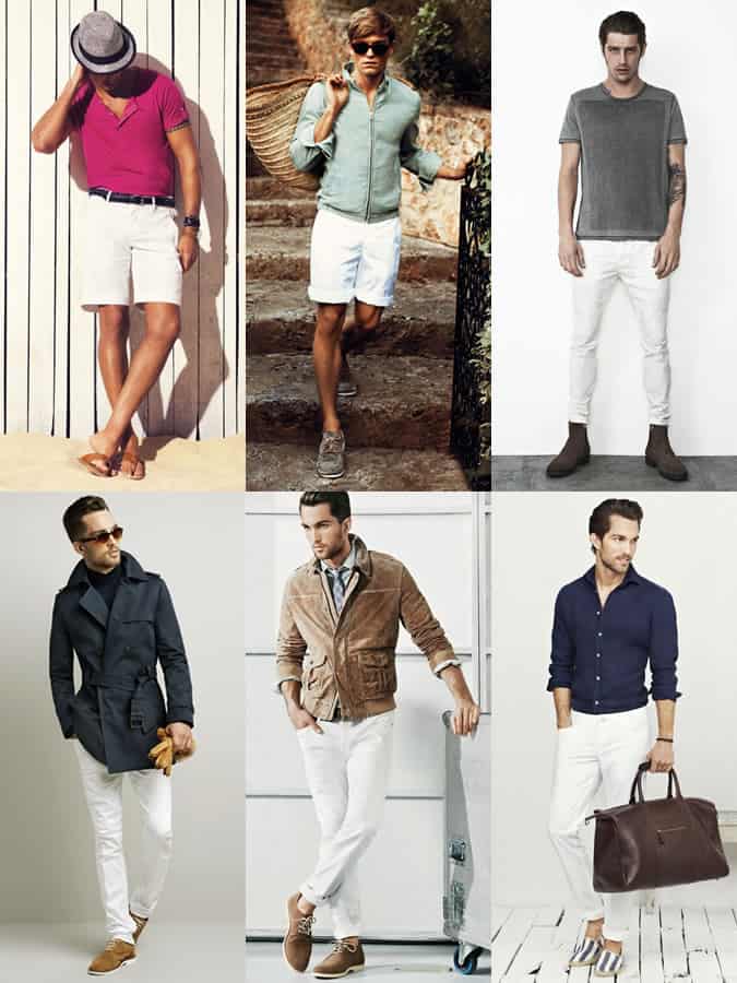 Men's White Trousers and Shorts