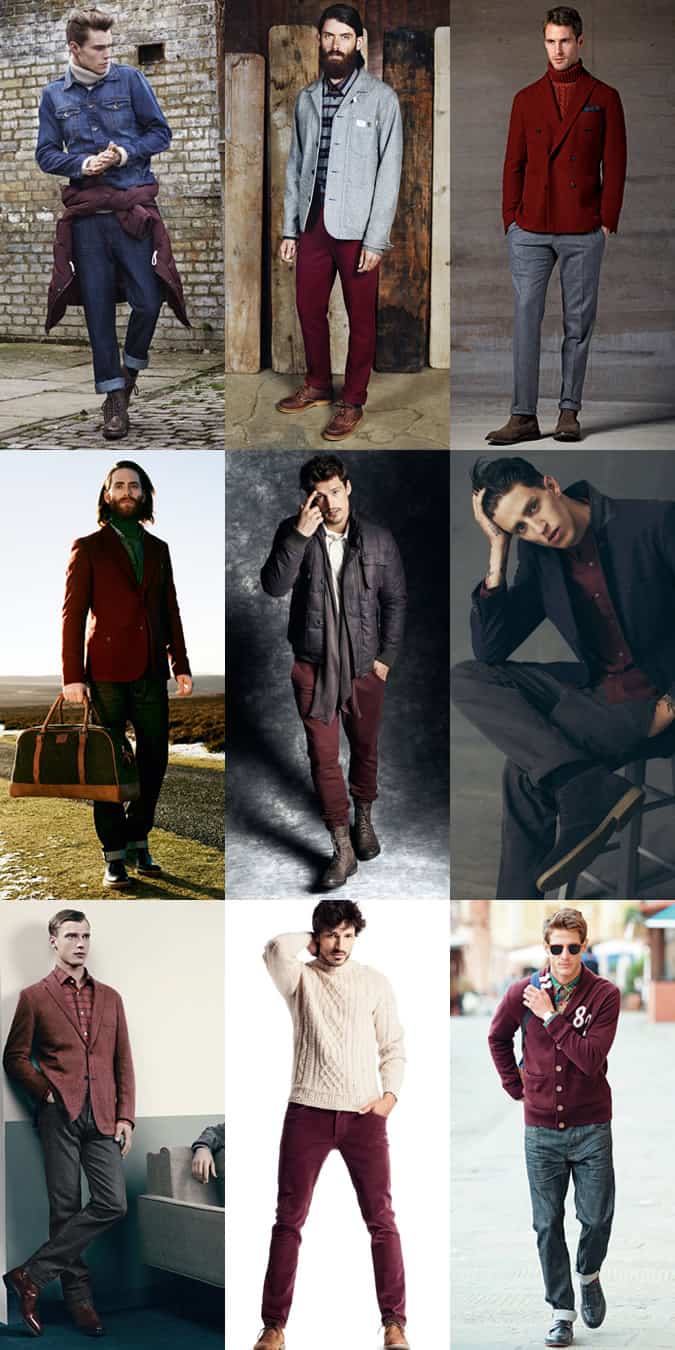 Men's Burgundy Autumn/Winter Lookbook