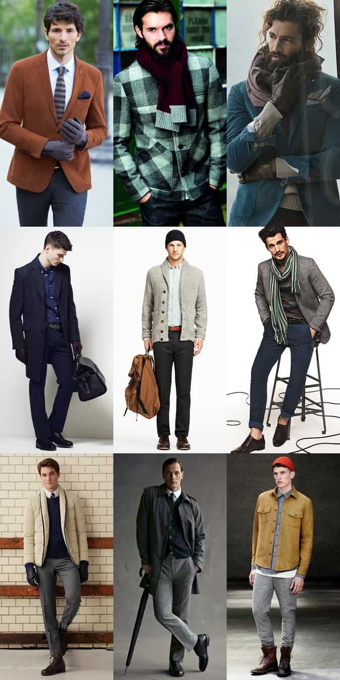 Men's Winter Accessories Lookbook - Scarves, Umbrellas, BEanie HAts and Leather Gloves