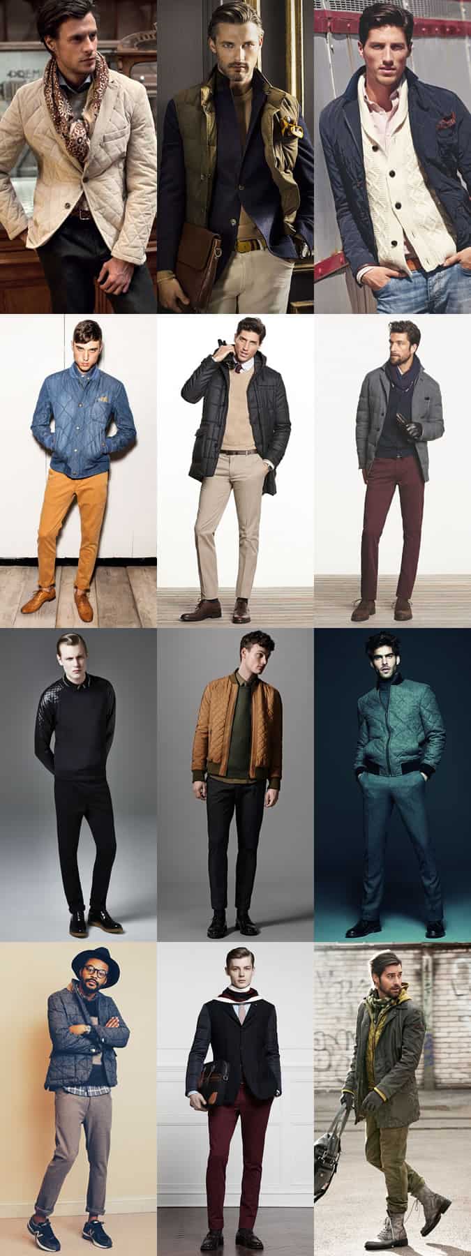 Men's Quilted Jackets and Clothing Outfit Lookbook Inspiration