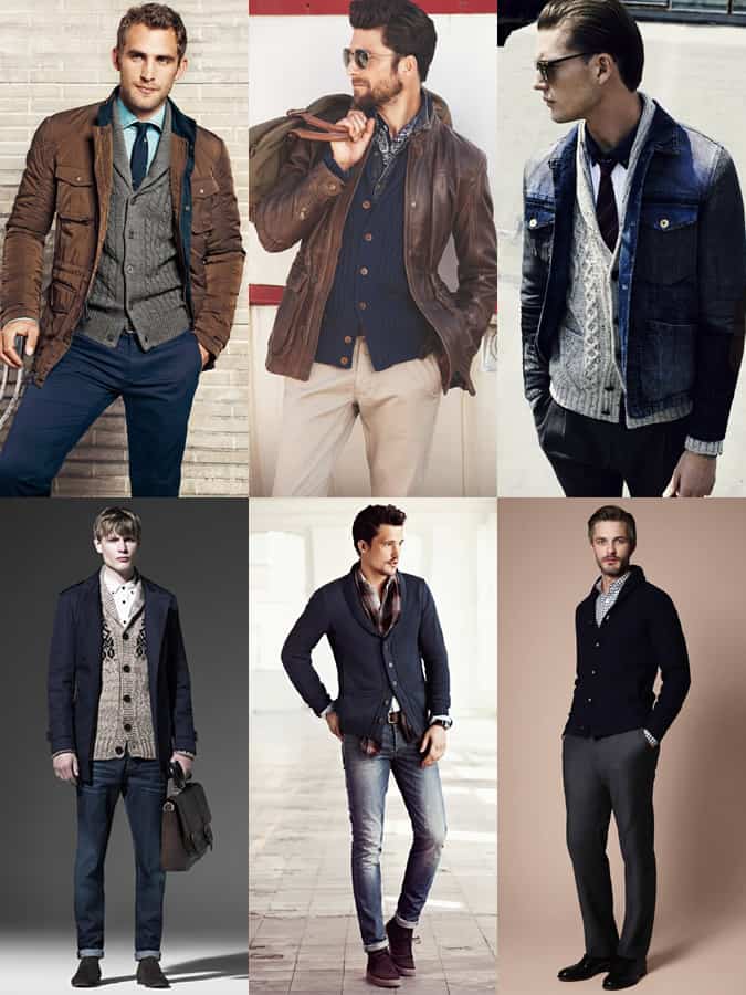 Men's Shawl NEck Cardigan Lookbook/Outfit Inspiration