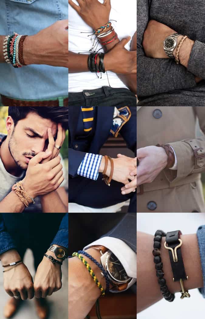 Men's Leather and Woven Bracelets Lookbook