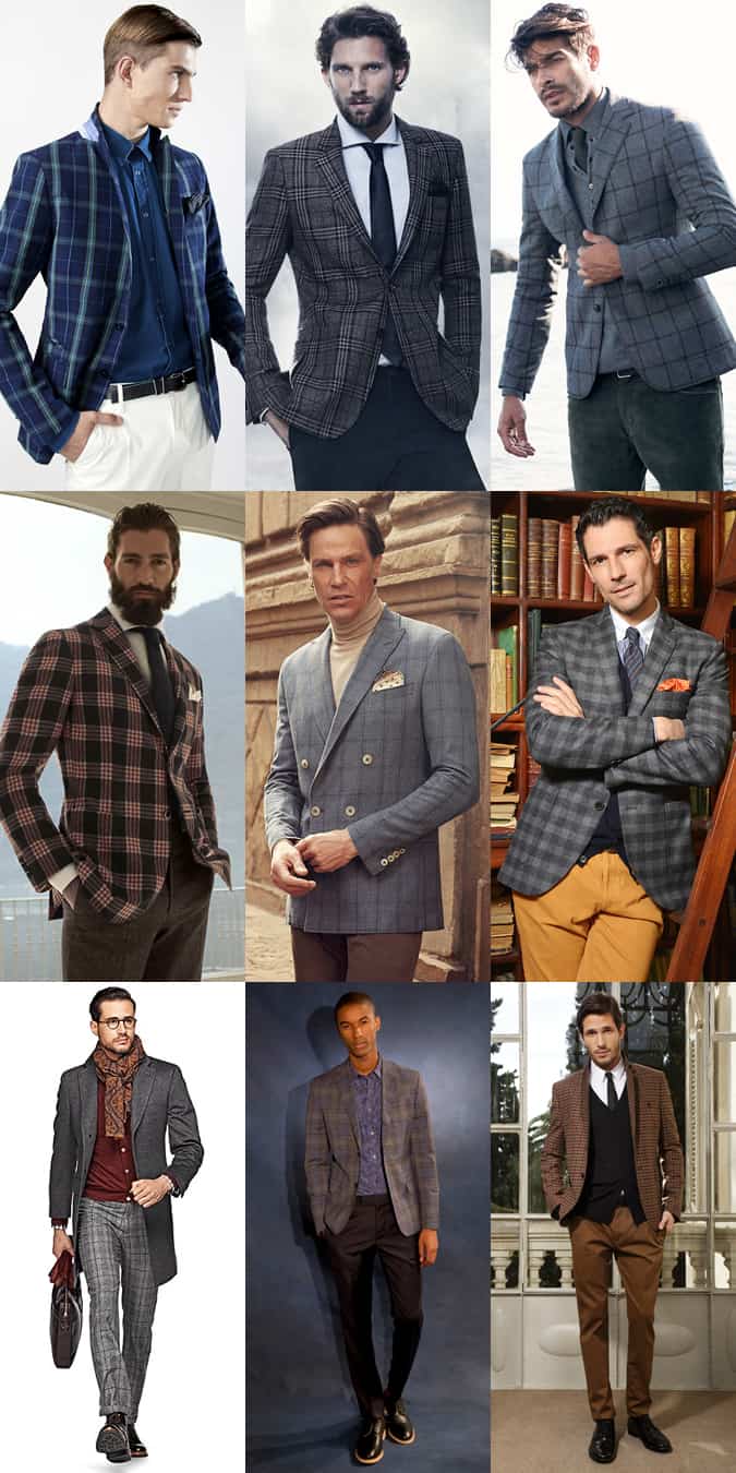 Men's Checked Suiting Separates Outfit Lookbook Inspiration