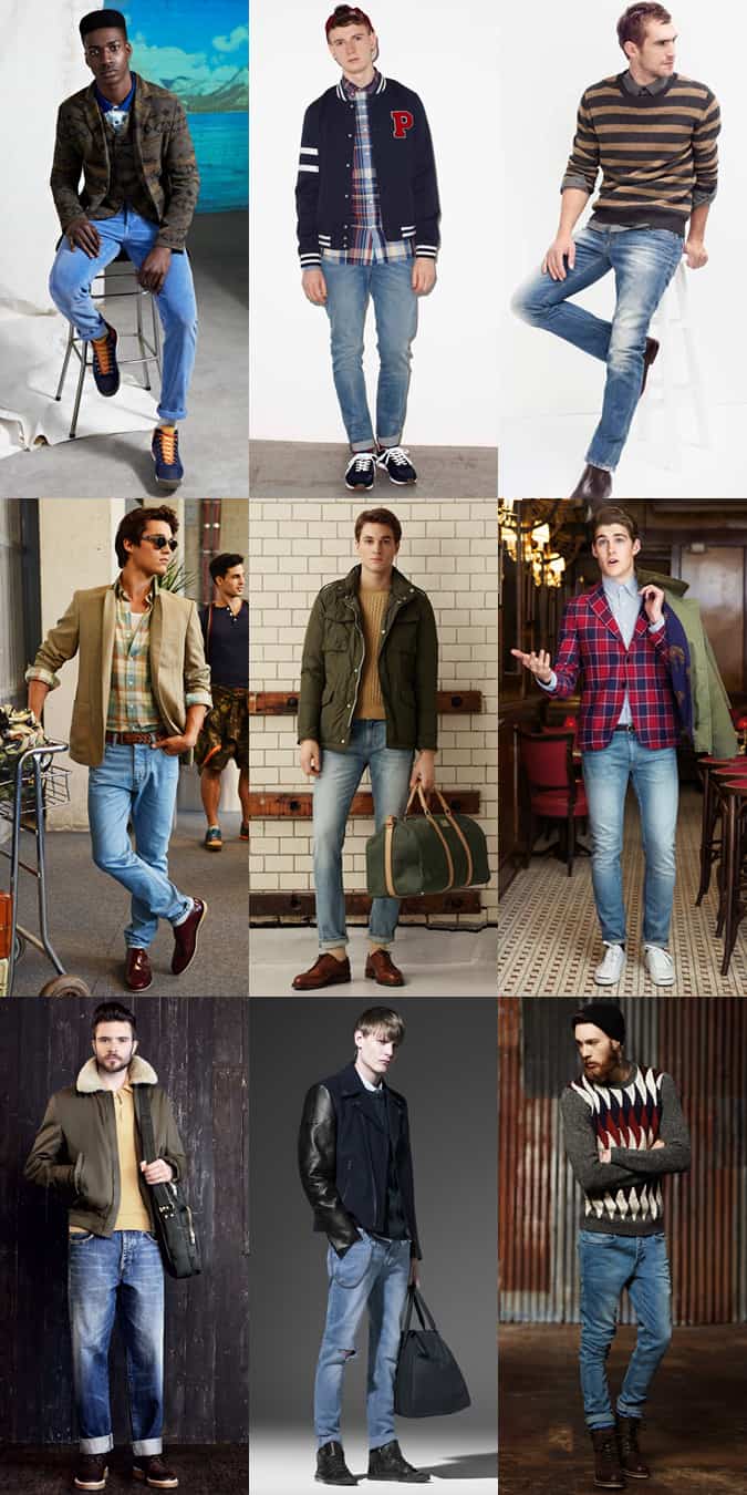 Men's Light Wash, Faded, Dad Jeans Outfit Inspiration Lookbook