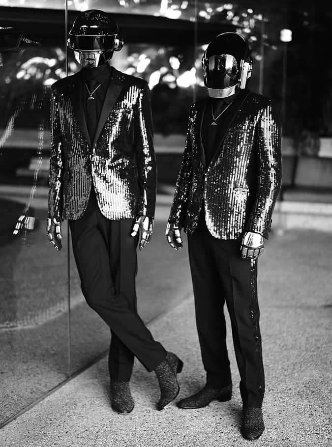 Daft Punk In Saint Lauren Sparkle Blazers