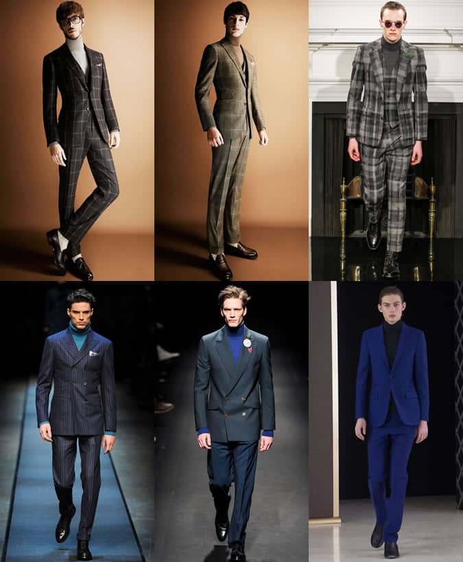Men's Roll Necks Underneath Tailoring and Suits on AW13 Runways
