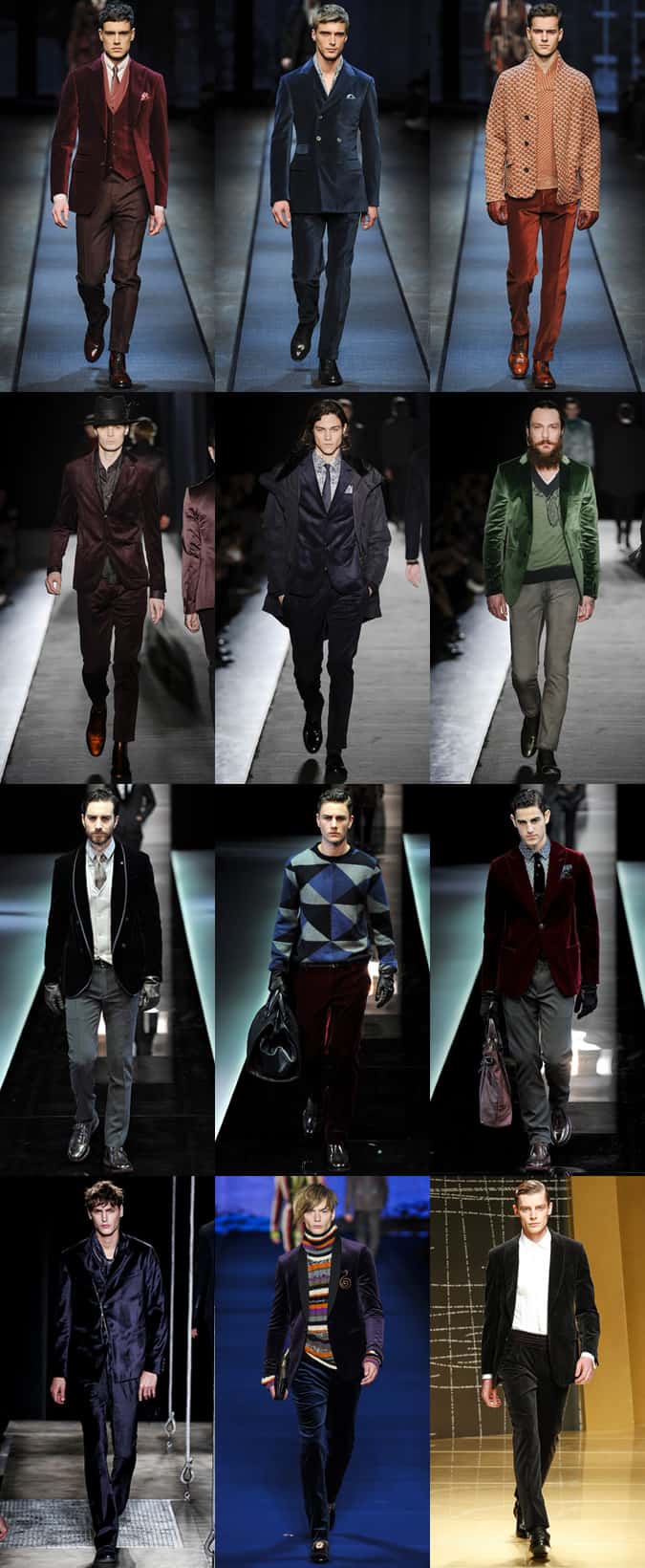 Velvet on Men's Runways AW13