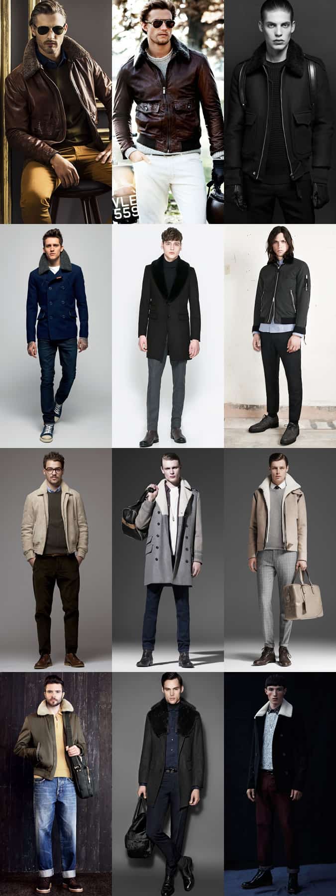 Men's Shearling Coats, Jackets, Boots and Accessories Lookbook