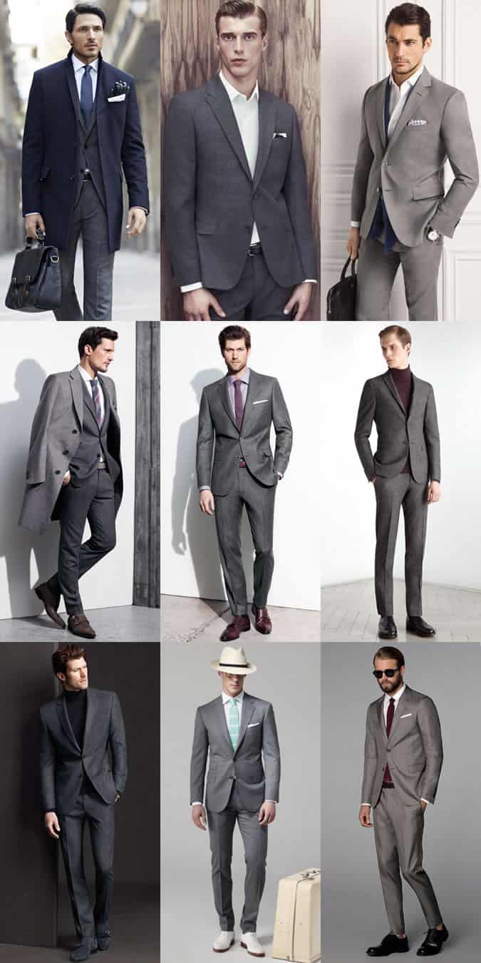 Men's Grey Suit Lookbook - Full Formal Styling