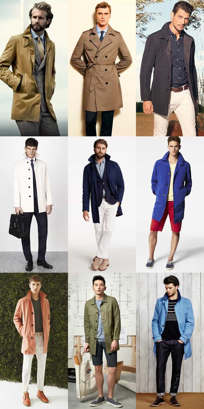 Men's Spring Lightweight Macs/Trench Coat Outfit Inspiration Lookbook