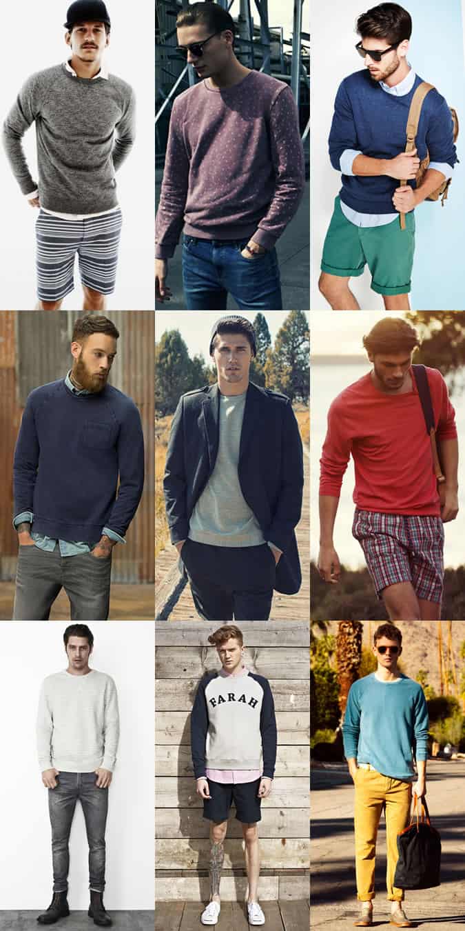 Men's Lightweight Sweatshirts Outfit Inspiration Lookbook
