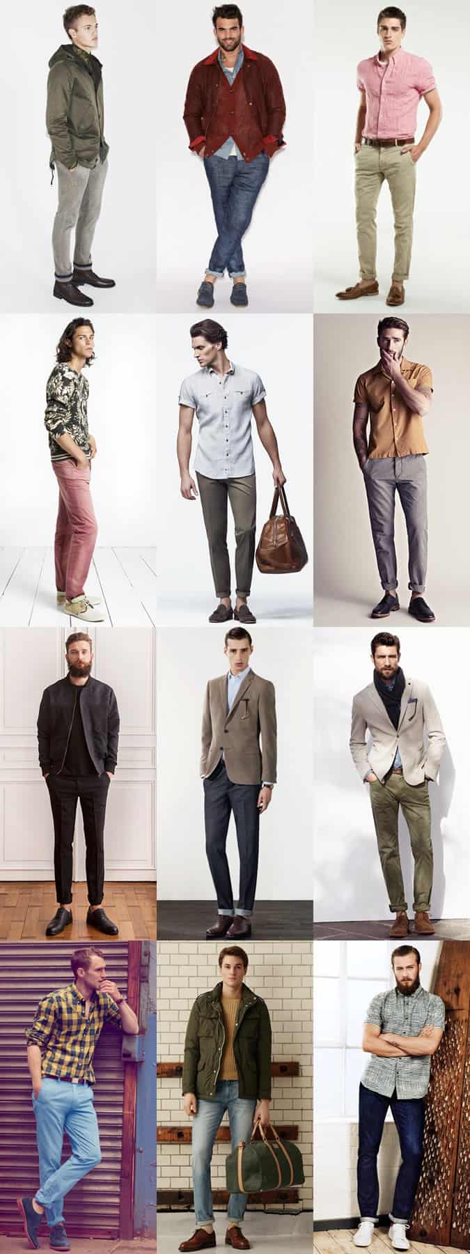 Men's Rolled Up Trousers/Jeans/Chinos Outfit Inspiration Lookbook