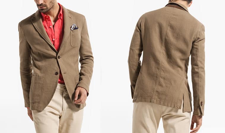 Massimo Dutti Dyed Ramie Cotton Blazer