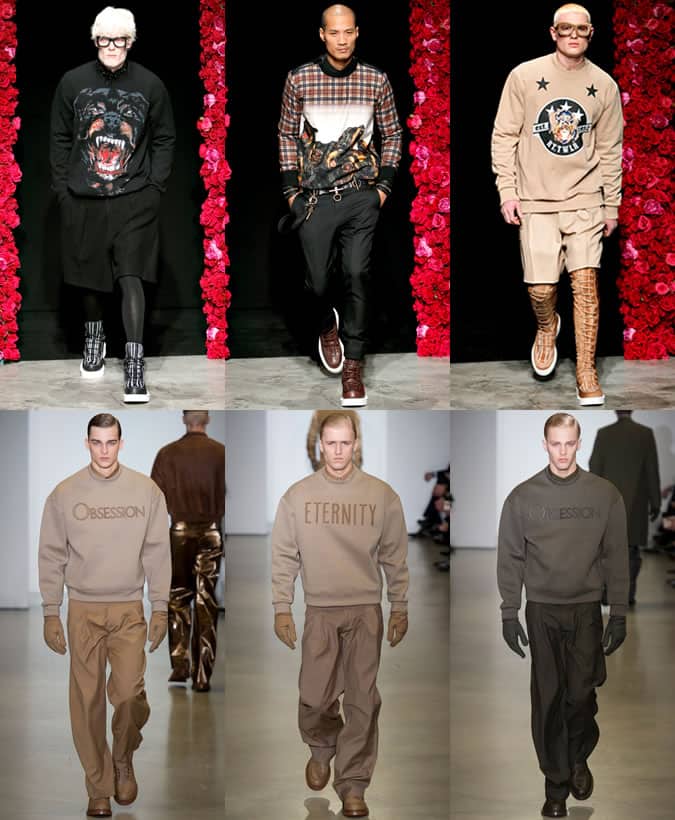 Givenchy's Rottweiler Sweatshirts on AW11 Runways and Calvin Klein Collection's Fragrance Brand Sweatshirts on AW14 Runways