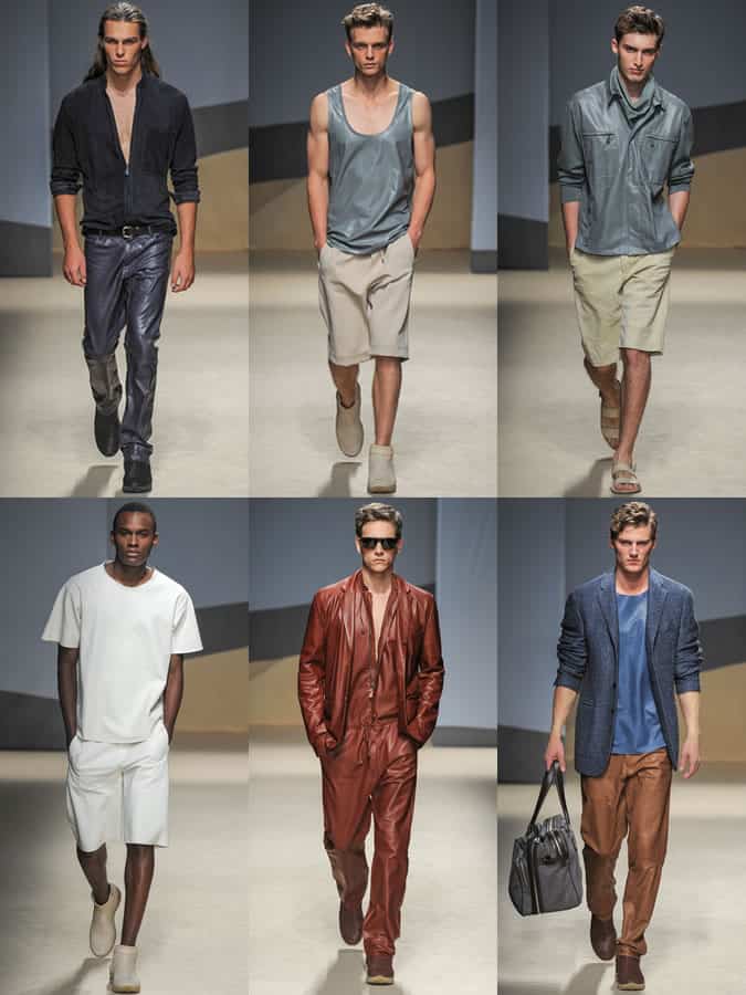 Trussardi Leather Pieces - SS14 Menswear Runways