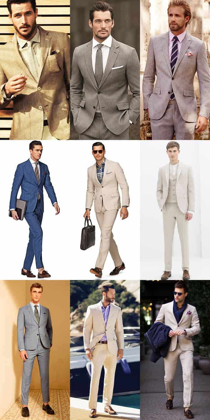Men's Linen Suits Outfit Inspiration Lookbook