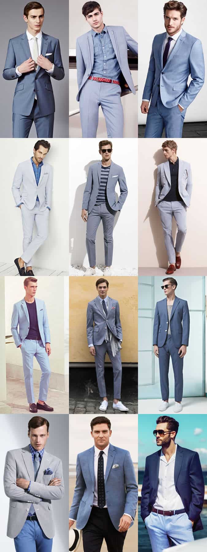 Light/Petrol Blue Suits for Men - Outfit Inspiration Lookbook