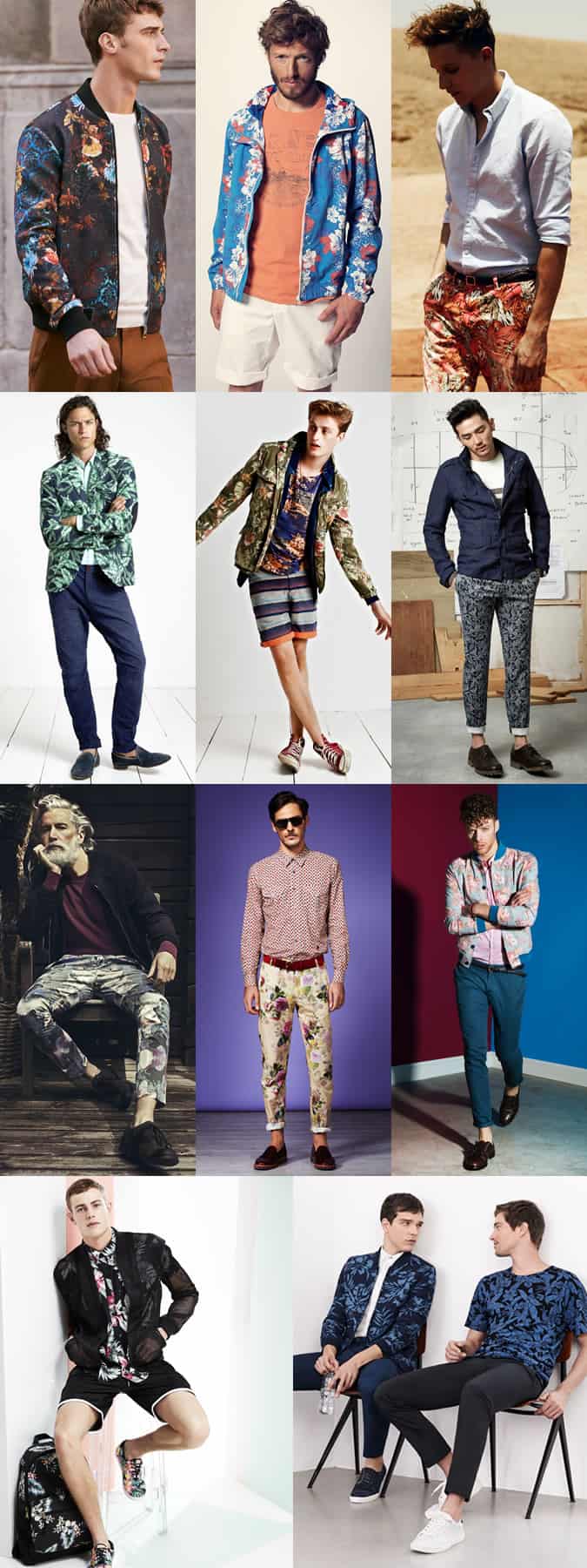 Men's Statement Floral Print Summer Outfit Inspiration Lookbook