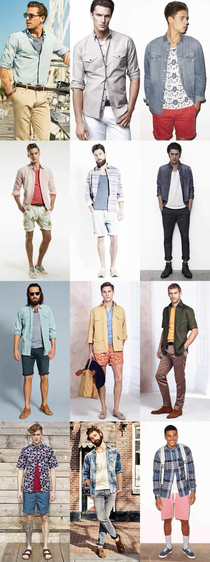 Men's Summer Shirt Layering - Outfit Inspiration Lookbook