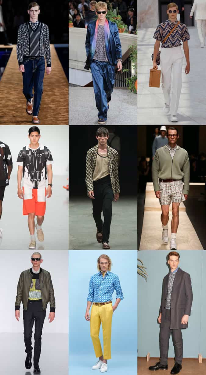 Men's Geometric Print Clothing - Spring/Summer 2015 Menswear Runways