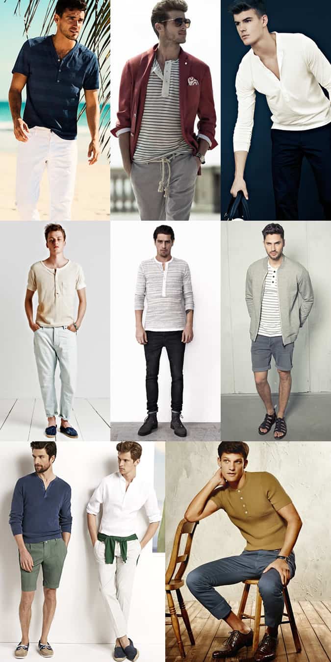 Men's Summer Henley Tops - Outfit Inspiration Lookbook