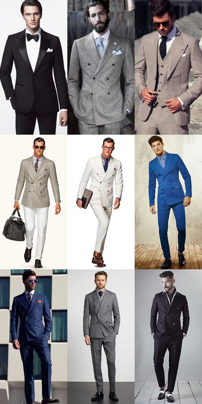 Men's Peak-Lapelled Blazers & Suits Outfit Inspiration Lookbook