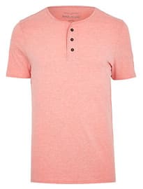 River Island LIGHT PINK GRANDAD T-SHIRT