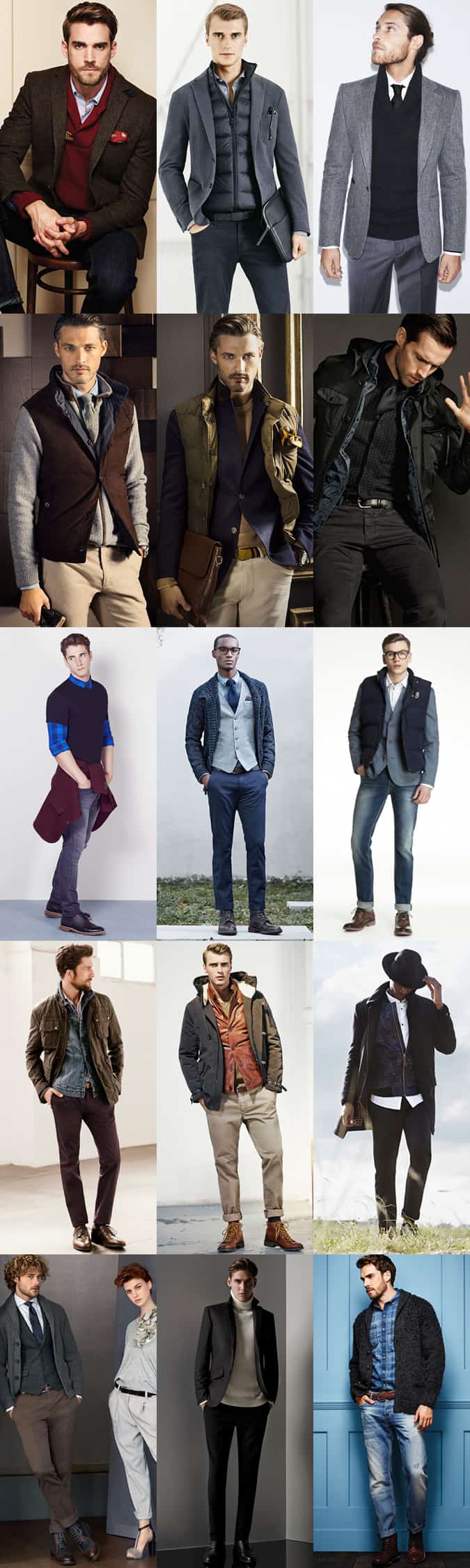 Men's Alternative Layering Combinations - Autumn/Winter Outfit Inspiration Lookbook