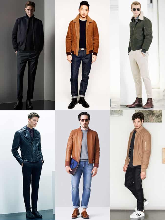 Men's Heavyweight Bombers and Leather Jacket Outfit Inspiration Lookbook