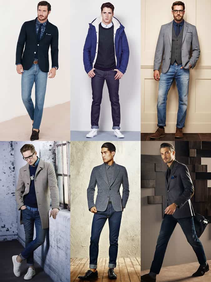 Men's Smart-Casual Jeans Outfit Inspiration Lookbook