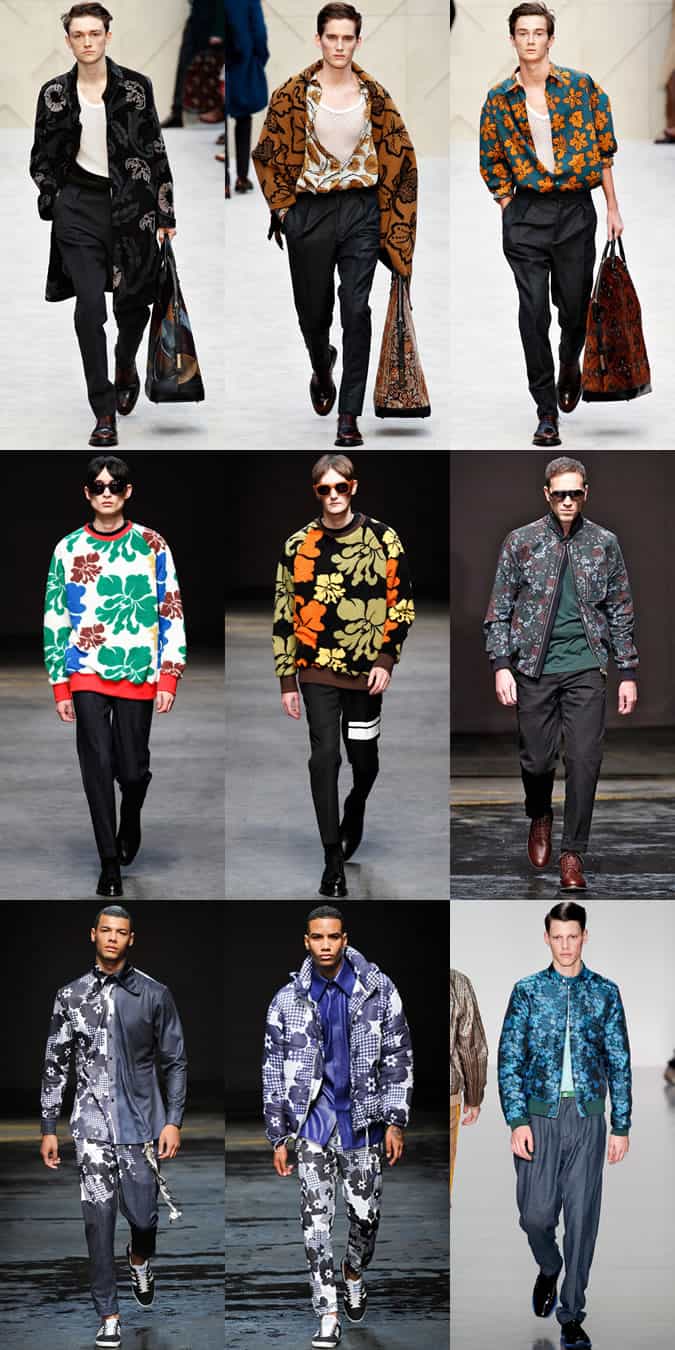 Men's Floral Prints On AW14 London Collections: Men Runways