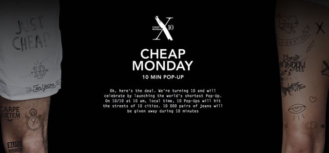 Cheap Monday Ten Minute Pop-Ups