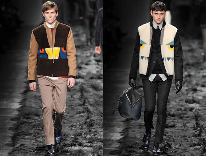 Men's Shearling Outerwear On Fendi AW14 Menswear Runway