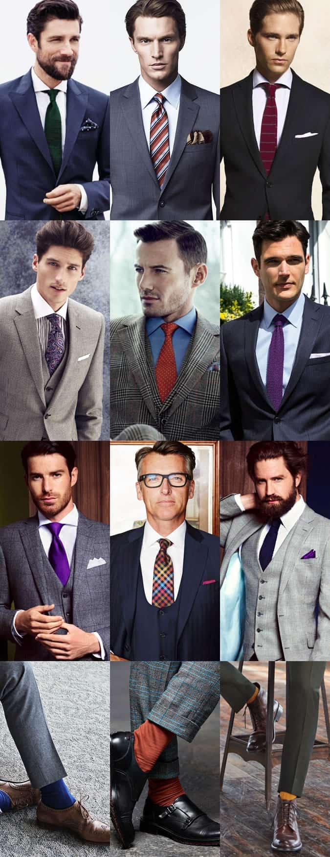 Men's Colourful Corporate/Professional Accessories - Pocket Squares, Ties & Socks - Outfit Inspiration Lookbook