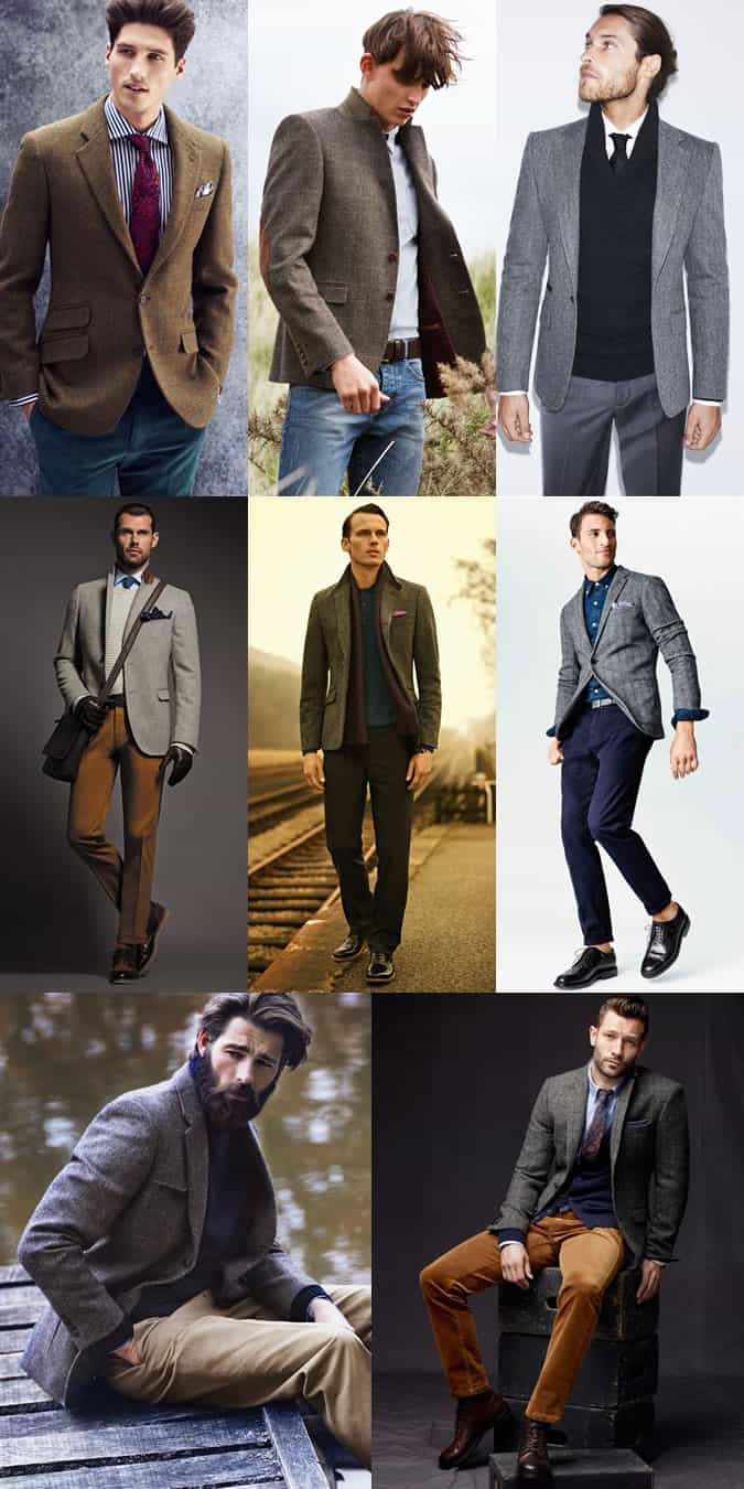 Men's Tweed Blazers/Jackets Outfit Inspiration Lookbook
