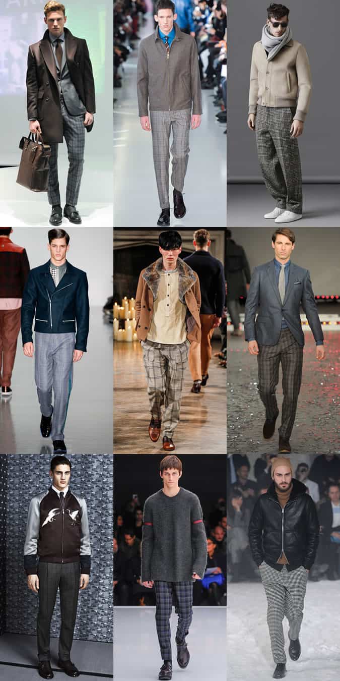Men's Checked Trousers On The AW14 Runways