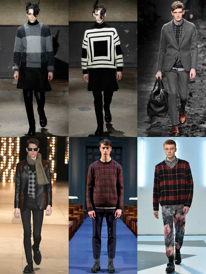 Men's Checked Jumpers On The AW14 Runways