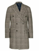 F & F Wool Riched Checked Coat