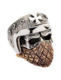 Bikerringshop 925 Sterling Silver Bandana Biker Skull Ring