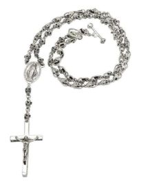 Bikerringshop Jesus Skull Sterling Silver Gothic Necklace