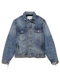 Frame Vintage Lined Jacket in Mar Azul Destruct
